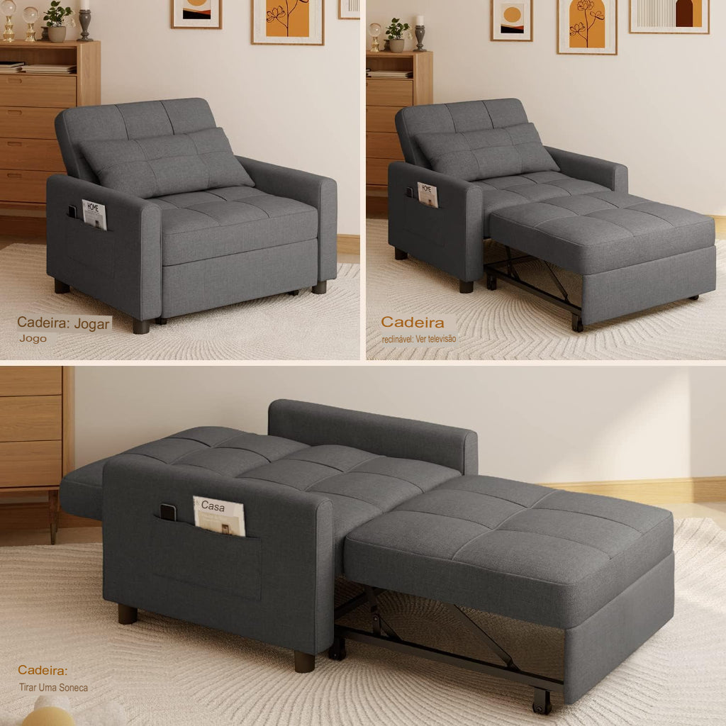 Poltrona-Cama Versátil Brooke™ – Design Inteligente e Conforto 2 em 1