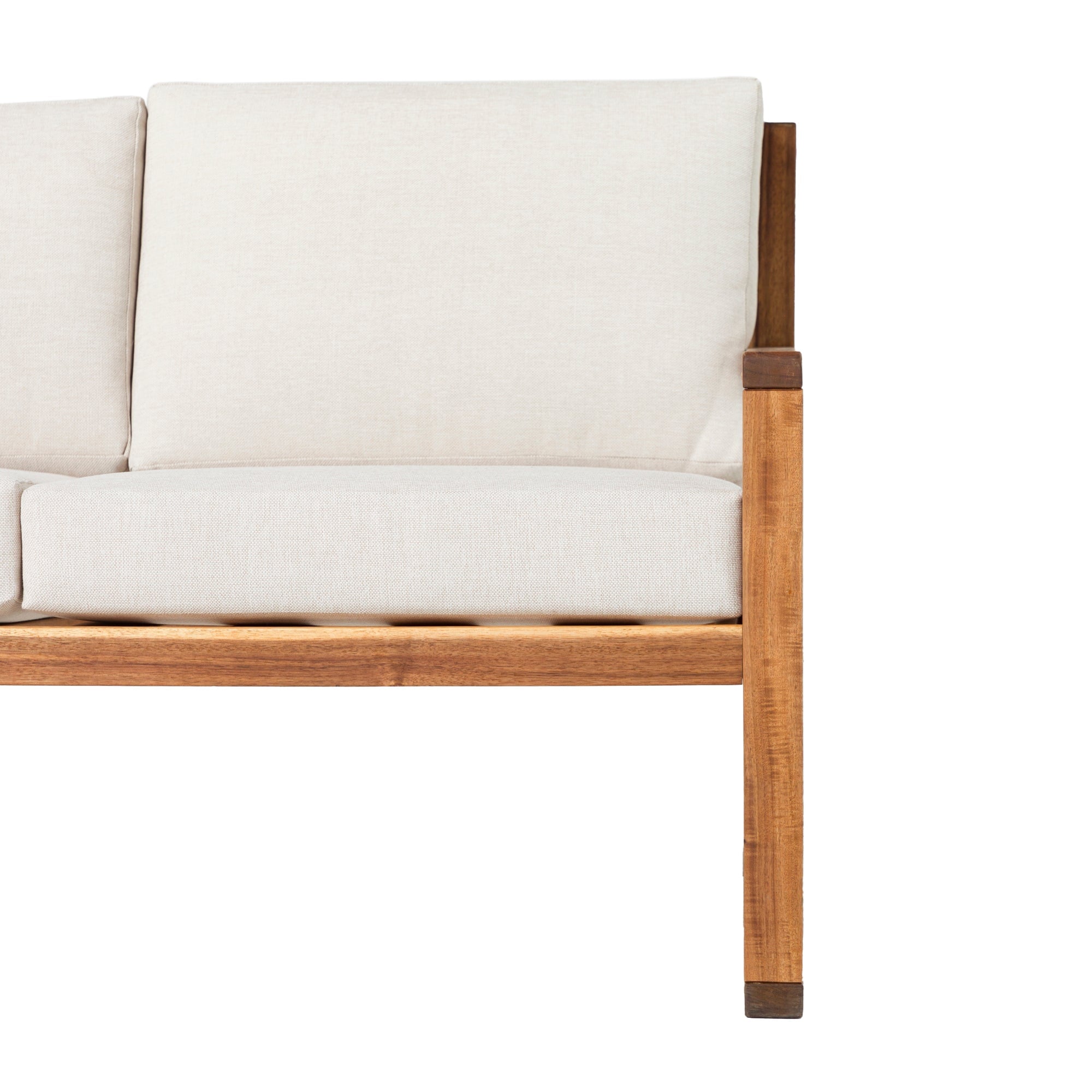 Leopold Modern Wood Slatted Outdoor Loveseat
