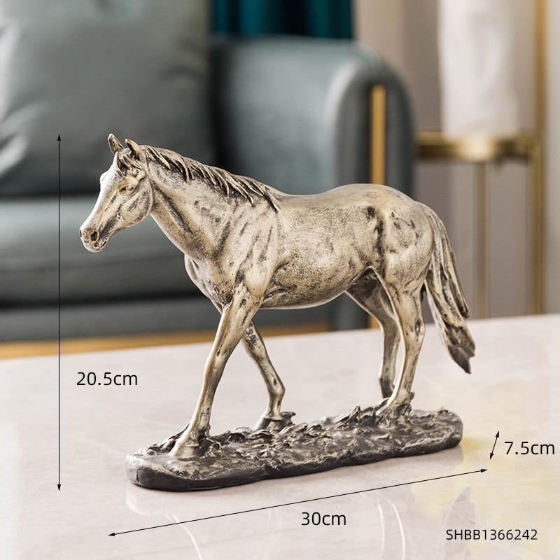 Estatueta Artesanal de Cavalo Vintage em Resina - Inovallar