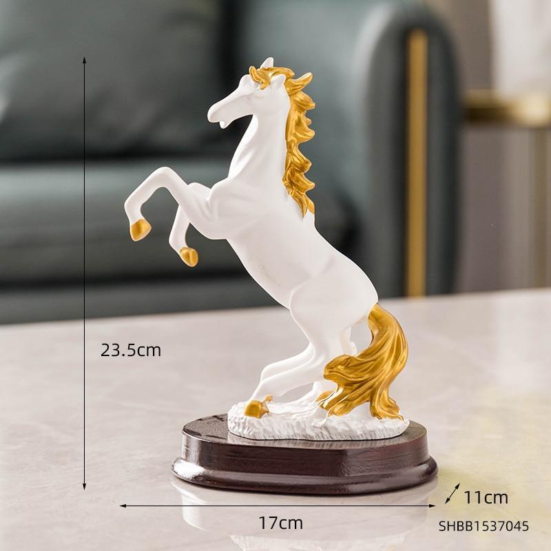 Estatueta Artesanal de Cavalo Vintage em Resina - Inovallar