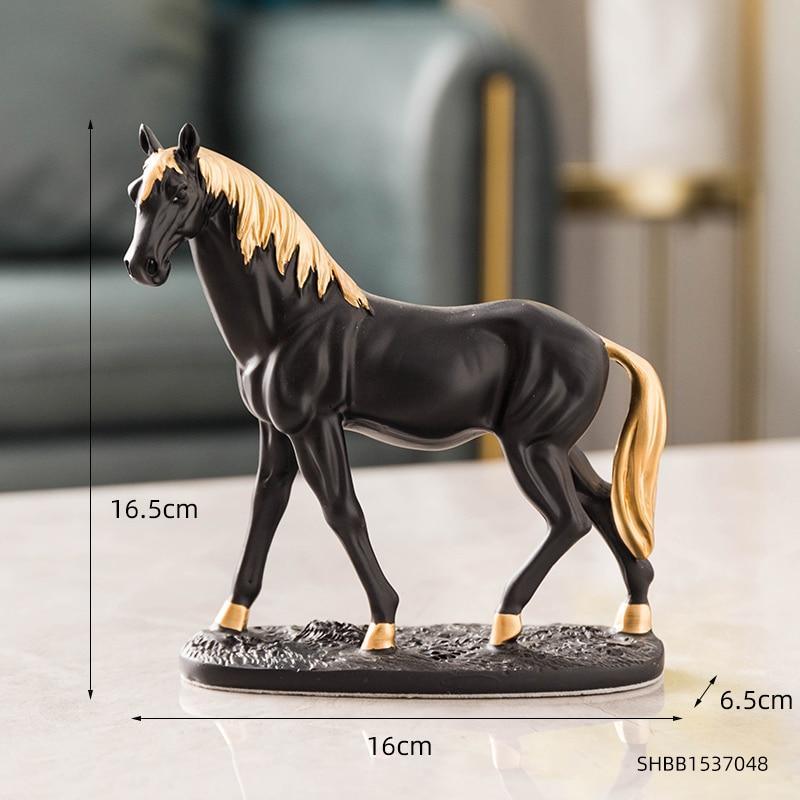 Estatueta Artesanal de Cavalo Vintage em Resina - Inovallar