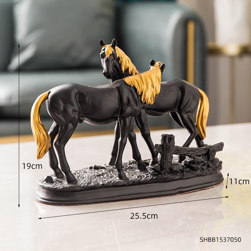 Estatueta Artesanal de Cavalo Vintage em Resina - Inovallar