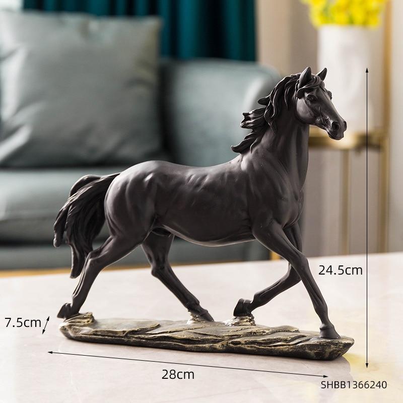 Estatueta Artesanal de Cavalo Vintage em Resina - Inovallar