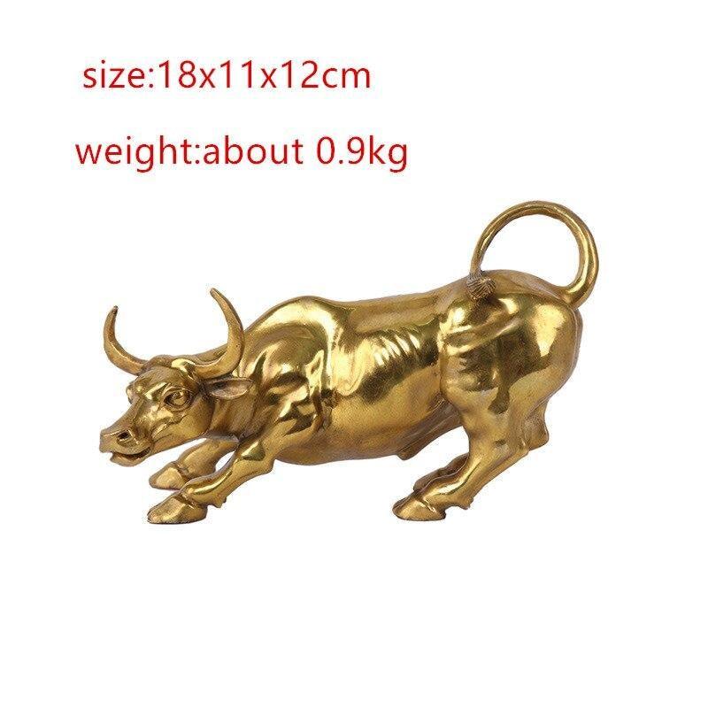Estatueta Bull Wall Street de Cobre Maciço Banhado a Bronze - Inovallar