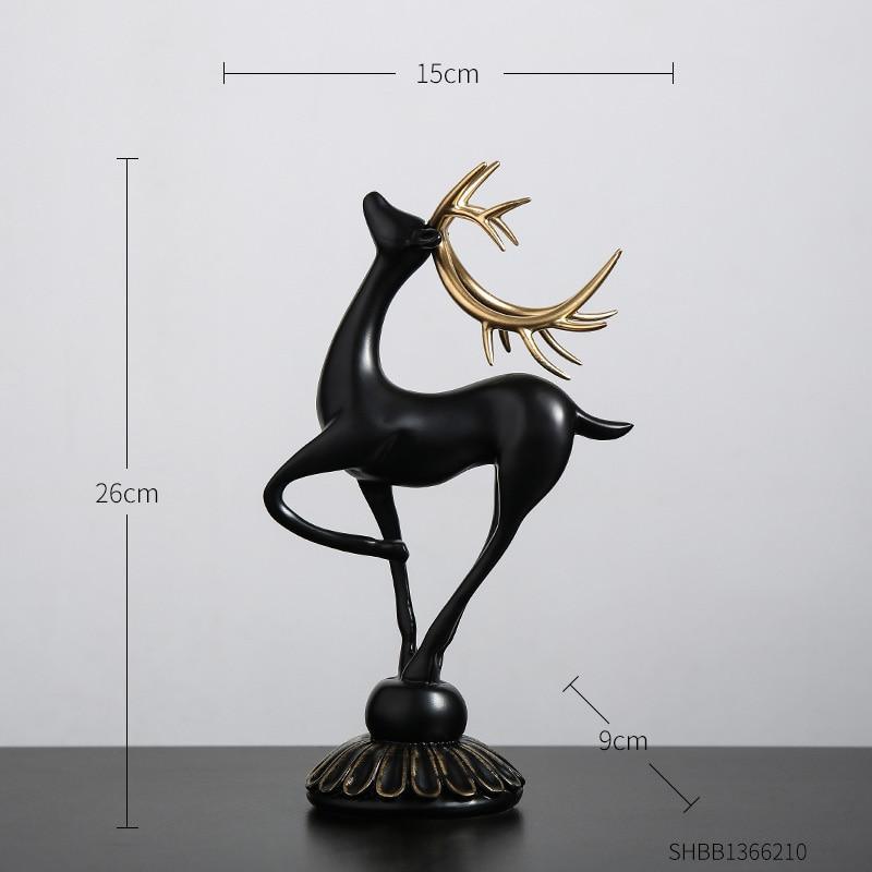 Estatueta de Animal Veado Dourada Artezanal - Inovallar