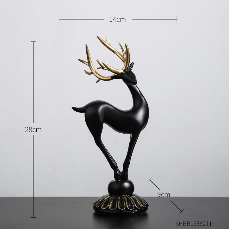 Estatueta de Animal Veado Dourada Artezanal - Inovallar