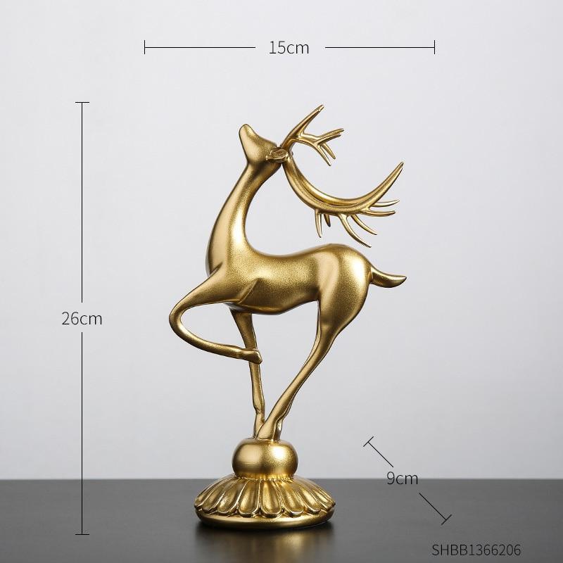 Estatueta de Animal Veado Dourada Artezanal - Inovallar
