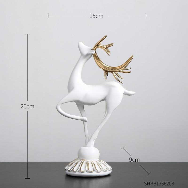 Estatueta de Animal Veado Dourada Artezanal - Inovallar