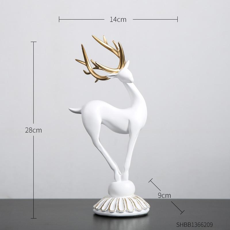 Estatueta de Animal Veado Dourada Artezanal - Inovallar